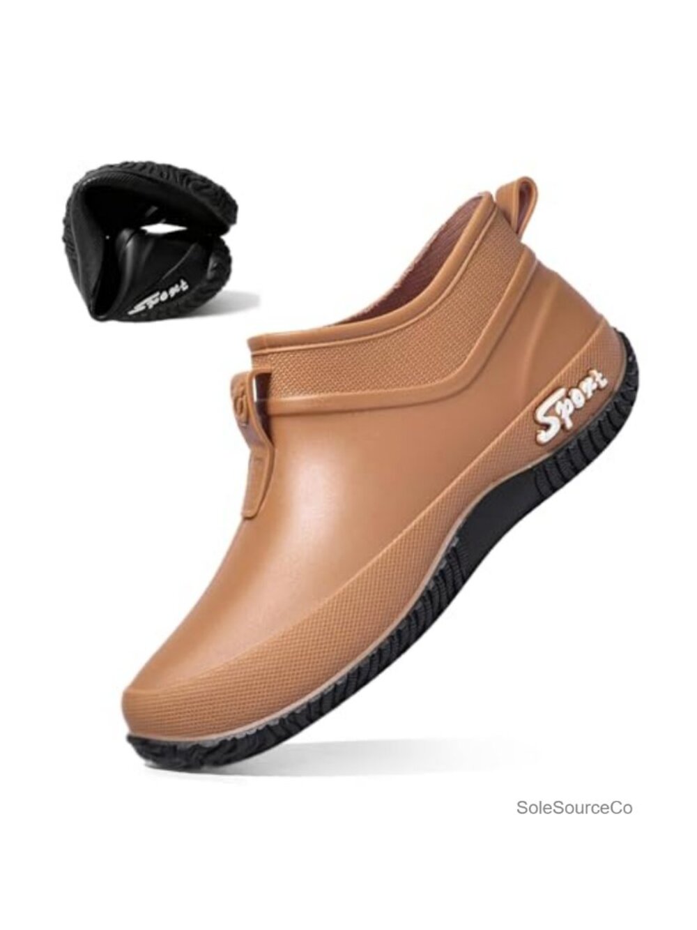 Women's Rubber Rain Boots Waterproof Slip-On Ankle Boots Low Top Garden Shoes